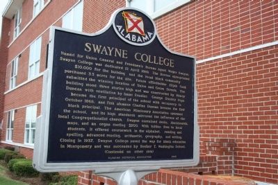Swayne College Marker image. Click for full size.