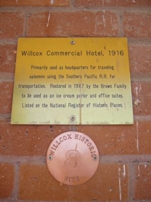 Willcox Commercial Hotel 1916 Marker image. Click for full size.