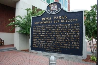 Rosa Parks Montgomery Bus Boycott Marker - Side A image. Click for full size.