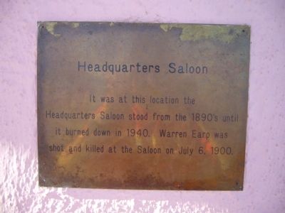 Headquarters Saloon Marker. Click for full size. Headquarters Saloon Marker image. Click for full size.