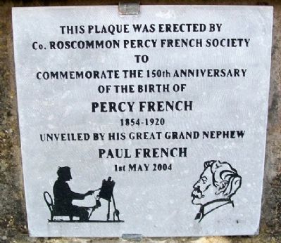 Percy French 150th Anniversary Marker. Click for full size. Percy French 150th Anniversary Marker image. Click for full size.