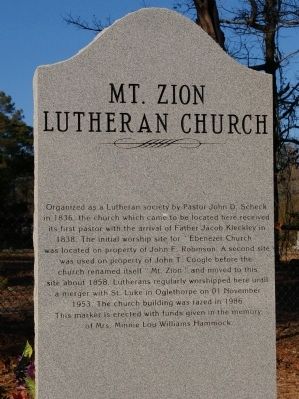 Mt. Zion Lutheran Church Marker image. Click for full size.