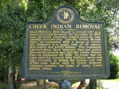 Creek Indian Removal Marker image. Click for full size.