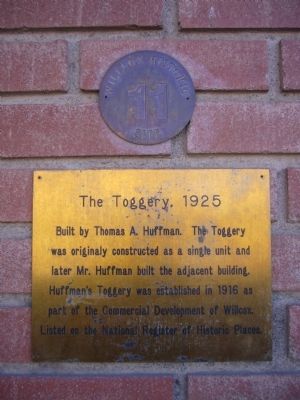 The Toggery, 1925 Marker. Click for full size. The Toggery, 1925 Marker image. Click for full size.
