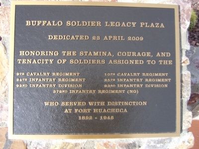 Buffalo Soldier Legacy Plaza Marker image. Click for full size.