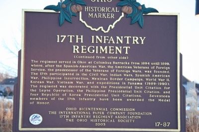 17th Infantry Regiment Marker image. Click for full size.