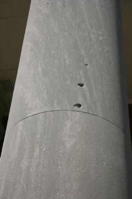 Scars from rifle fire on the Old State Bank Columns image. Click for full size.
