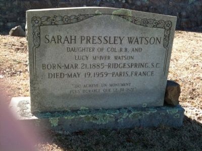 Sarah Pressley Watson's Grave image. Click for full size.