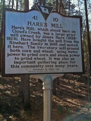 Hares Mill Marker (front) image. Click for full size.