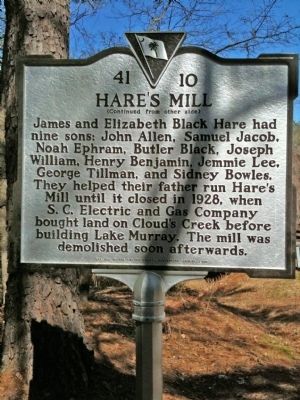 Hare’s Mill Marker (reverse) image. Click for full size.