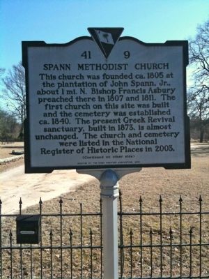 Spann Methodist Church / Captain Clinton Ward Marker (front) image. Click for full size.