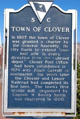 Town of Clover Marker image. Click for full size.