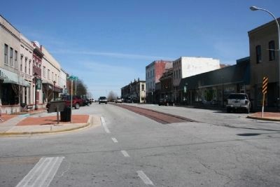 Site of the fortifications line looking north on Bank Street at Vine Street image. Click for full size.