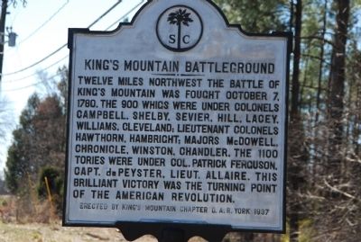 King's Mountain Battleground Marker image. Click for full size.