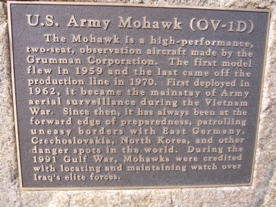 U. S. Army Mohawk (OV -1D) Marker. Click for full size. U. S. Army Mohawk (OV -1D) Marker image. Click for full size.