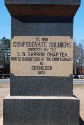 Ebenezer Confederate Memorial. Click for full size. Ebenezer Confederate Memorial image. Click for full size.