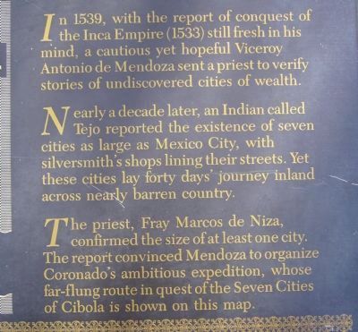 The Coronado Expedition, 1540-42 Marker image. Click for full size.