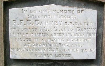 Sqdn Ldr R. F. C. Garvey Marker image. Click for full size.