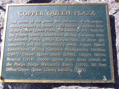 Copper Queen Plaza Marker image. Click for full size.