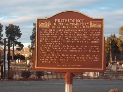 Providence Church & Cemetery Marker - Side A image. Click for full size.