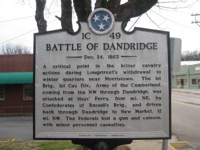 Battle of Dandridge Marker image. Click for full size.