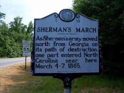 Sherman's March, Marker I-15 image. Click for full size.