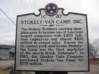 Stokely-Van Camp, Inc. Marker Reverse image. Click for full size.
