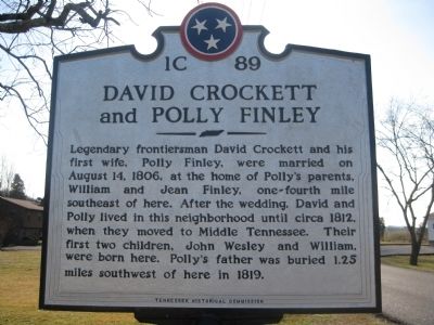David Crockett and Polly Finley Marker image. Click for full size.