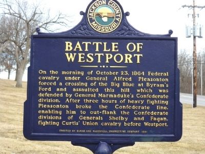 Battle of Westport Marker image. Click for full size.