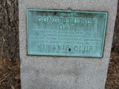 Constitution Oak Marker. Click for full size. Constitution Oak Marker image. Click for full size.