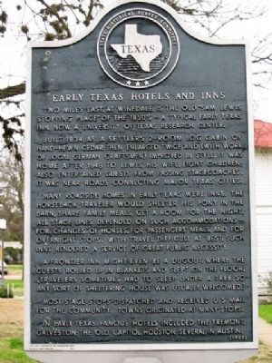 Early Texas Hotels and Inns Marker image. Click for full size.