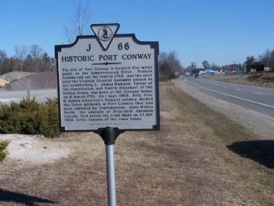 Historic Port Conway Marker seen along US 301, looking north image. Click for full size.