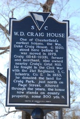 W. D. Craig House Marker image. Click for full size.