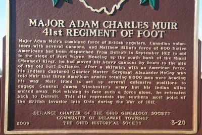 Major Adam Charles Muir, 41st Regiment of Foot Marker image. Click for full size.