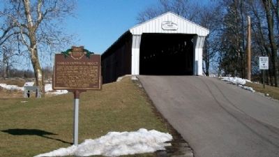 Eldean Covered Bridge and Marker image. Click for full size.