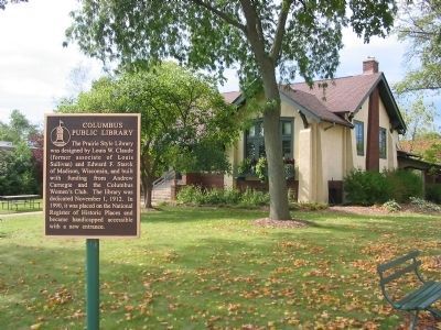 Columbus Public Library and Marker. Click for full size. Columbus Public Library and Marker image. Click for full size.