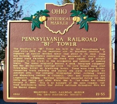 Pennsylvania Railroad "BF" Tower Marker image. Click for full size.