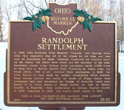 Randolph Settlement Marker (Side A) image. Click for full size.