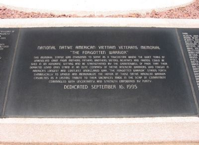 National Native American Vietnam Veterans Memorial Marker image. Click for full size.