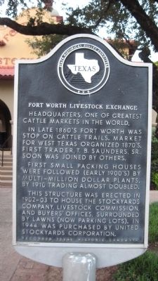 Fort Worth Livestock Exchange Marker image. Click for full size.