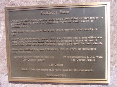 Soldiers Hole Marker image. Click for full size.