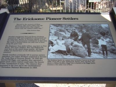 The Ericksons: Pioneer Settlers Marker image. Click for full size.
