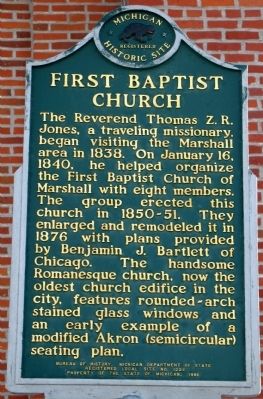 First Baptist Church Marker. Click for full size. First Baptist Church Marker image. Click for full size.