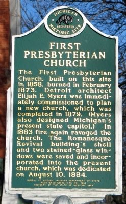 First Presbyterian Church Marker (Reverse) image. Click for full size.