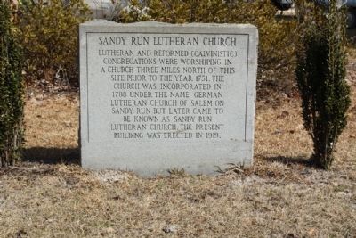 Sandy Run Lutheran Church Marker image. Click for full size.