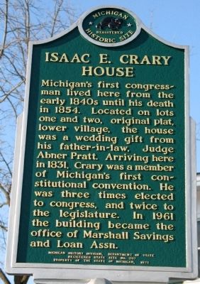 Isaac E. Crary House Marker. Click for full size. Isaac E. Crary House Marker image. Click for full size.