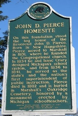 John D. Pierce Homesite Marker image. Click for full size.