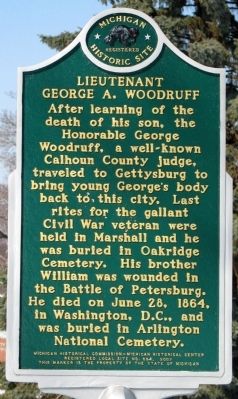 Lieutenant George A. Woodruff Marker image. Click for full size.