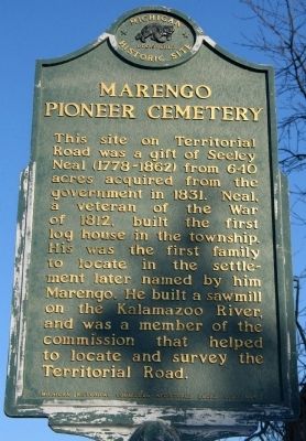 Marengo Pioneer Cemetery Marker. Click for full size. Marengo Pioneer Cemetery Marker image. Click for full size.