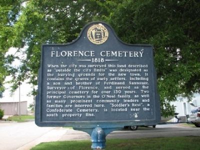 Florence Cemetery 1818 Marker. Click for full size. Florence Cemetery 1818 Marker image. Click for full size.